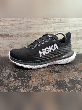 Womens Hoka One One Mach 5 Running Shoes Sz 9 D Wide Used Black Mesh
